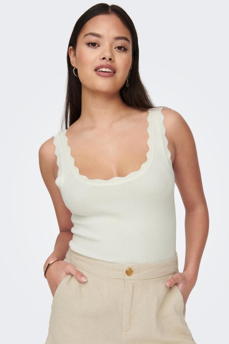 Jacqueline de Yong jdynanna s/l scallop edge top knt